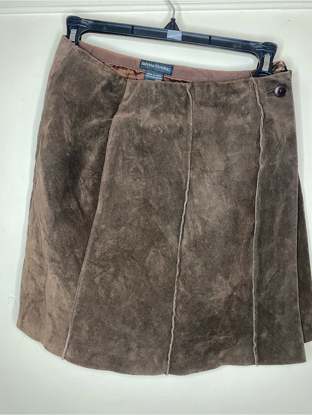 Banana Republic Brown 100% genuine, leather Panel A-Line Skirt